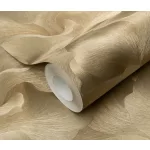 Arany csillogó metálos Ginkgo mintás (lángálló, mosható) vlies-vinyl tapéta