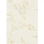 Krém alapon bézses bambusz levél mintás (lángálló, mosható) vlies-vinyl tapéta