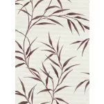 Krém alapon bordó bambusz levél mintás (lángálló, mosható) vlies-vinyl tapéta