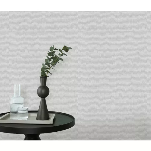 Halványszürke alapon ezüst csillámos elegáns egyszínű strukturált vlies-vinyl tapéta