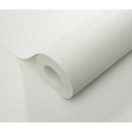   Fehér matt egyszínű szövött textil hatású (lángálló, mosható) vlies-vinyl tapéta