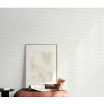 Fehér matt egyszínű szövött textil hatású (lángálló, mosható) vlies-vinyl tapéta