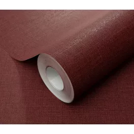   Bordó matt egyszínű szövött textil hatású (lángálló, mosható) vlies-vinyl tapéta