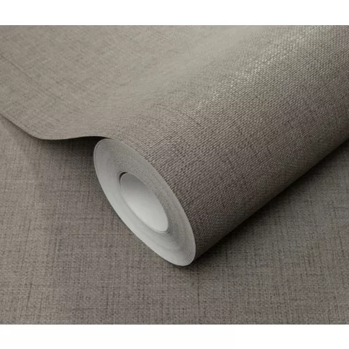 Szürke matt egyszínű szövött textil hatású (lángálló, mosható) vlies-vinyl tapéta