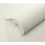 Törtfehér matt egyszínű szövött textil hatású (lángálló, mosható) vlies-vinyl tapéta