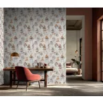 Forest Dreams: Barnás szinvilágú-fehér erdei fa mintás (lángálló, mosható) vlies-vinyl tapéta