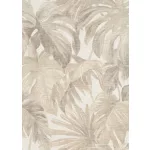 Forest Dreams: Bézs pálmalevél mintás (lángálló, mosható) vlies-vinyl tapéta