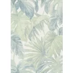 Forest Dreams: Halvány zöld pálmalevél mintás (lángálló, mosható) vlies-vinyl tapéta