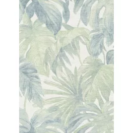   Forest Dreams: Halvány zöld pálmalevél mintás (lángálló, mosható) vlies-vinyl tapéta