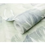 Forest Dreams: Halvány zöld pálmalevél mintás (lángálló, mosható) vlies-vinyl tapéta