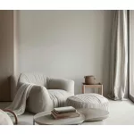 Forest Dreams: Fehér melíros lenes texturált hatású egyszínű (lángálló, mosható) vlies-vinyl tapéta