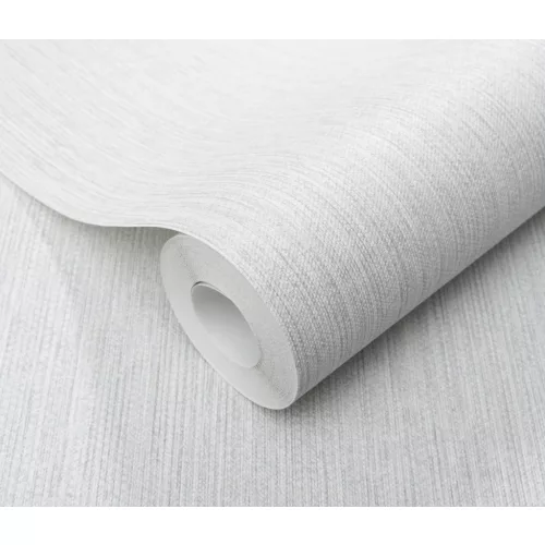 Forest Dreams: Halvány szürke melíros lenes texturált hatású egyszínű (lángálló, mosható) vlies-vinyl tapéta