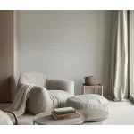 Forest Dreams: Halvány szürke melíros lenes texturált hatású egyszínű (lángálló, mosható) vlies-vinyl tapéta