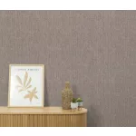 Forest Dreams: Barna egy csipet kékkel melíros lenes texturált hatású egyszínű (lángálló, mosható) vlies-vinyl tapéta