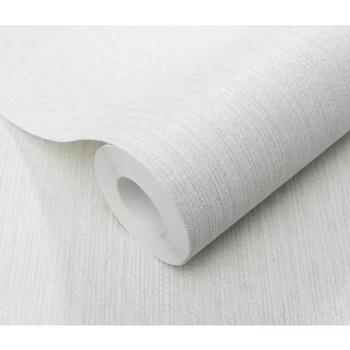 Forest Dreams: Törtfehéres-halványszürke melíros lenes texturált hatású egyszínű (lángálló, mosható) vlies-vinyl tapéta