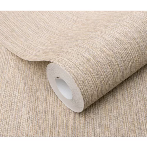 Forest Dreams: Natúr barna melíros lenes texturált hatású egyszínű (lángálló, mosható) vlies-vinyl tapéta