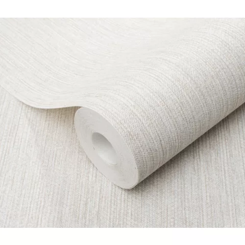 Forest Dreams: Halvány natúr melíros lenes texturált hatású egyszínű (lángálló, mosható) vlies-vinyl tapéta