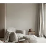 Forest Dreams: Halvány natúr melíros lenes texturált hatású egyszínű (lángálló, mosható) vlies-vinyl tapéta