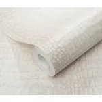 Forest Dreams: Krém enyhén csillogó krokodilbőr mintás texturált hatású (lángálló, mosható) vlies-vinyl tapéta