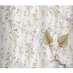 Forest Dreams: Sárga-szürke vadvirágos mintás texturált (lángálló, mosható) vlies-vinyl tapéta