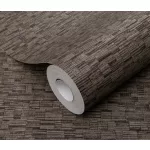 Forest Dreams: Barna kőfal mintás enyhén csilligó texturált (lángálló, mosható) vlies-vinyl tapéta