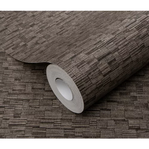 Forest Dreams: Barna kőfal mintás enyhén csilligó texturált (lángálló, mosható) vlies-vinyl tapéta