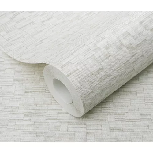 Forest Dreams: Bézses-szürke kőfal mintás enyhén csilligó texturált (lángálló, mosható) vlies-vinyl tapéta