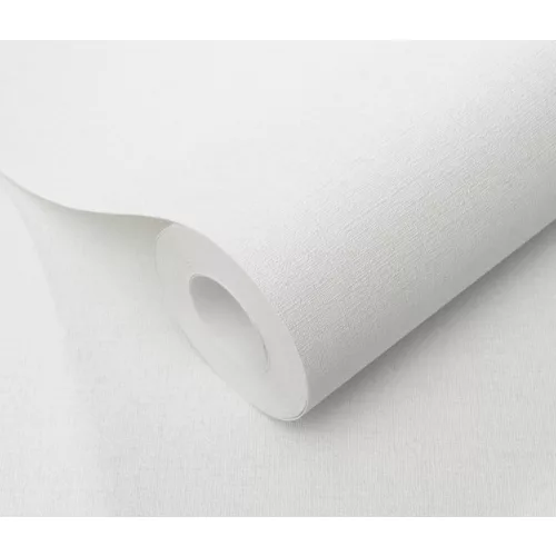 Forest Dreams: Törtfehér egyszínű texturált (lángálló, mosható) vlies-vinyl tapéta