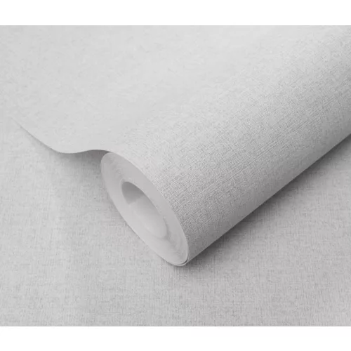 Forest Dreams: Halványszürke egyszínű texturált (lángálló, mosható) vlies-vinyl tapéta