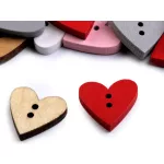 Fa gomb Szívecskés: FEHÉR