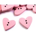 Fa gomb Szívecskés: RÓZSASZÍN