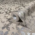 City Romance Kör mintás: barna alapon króm vlies-vinyl tapéta