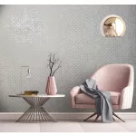 City Romance Kör mintás: fehér a. gyöngyház fehér vlies-vinyl tapéta