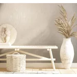 City Romance Beton: bézs alapon világos fényes mintás vlies-vinyl tapéta