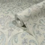 City Romance Indás: kékesszürke-bézs inda mintás vlies-vinyl tapéta