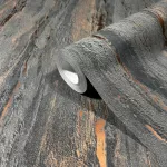 City Romance Mészkő: fekete alapon arany fényes mintás vlies-vinyl tapéta