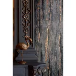 City Romance Mészkő: fekete alapon arany fényes mintás vlies-vinyl tapéta