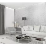 Ritus: Törtfehéres gyöngyházas fényes hatású modern dombormintás (mosható) vlies-vinyl tapéta