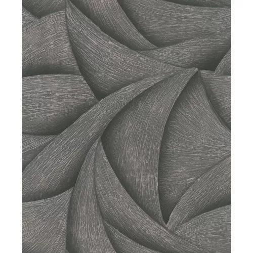 Ritus: Fekete bronzos ezüst gyöngyházas fényes hatású modern dombormintás (mosható) vlies-vinyl tapéta