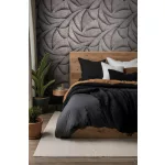 Ritus: Fekete bronzos ezüst gyöngyházas fényes hatású modern dombormintás (mosható) vlies-vinyl tapéta