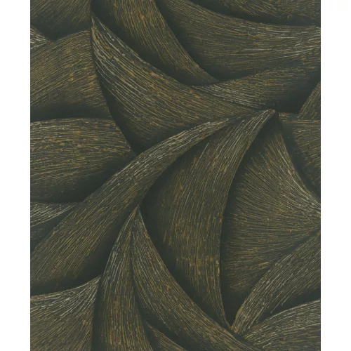 Ritus: Fekete arany gyöngyház fényes hatású modern dombormintás (mosható) vlies-vinyl tapéta