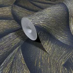 Ritus: Fekete arany gyöngyház fényes hatású modern dombormintás (mosható) vlies-vinyl tapéta