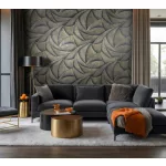 Ritus: Fekete arany gyöngyház fényes hatású modern dombormintás (mosható) vlies-vinyl tapéta