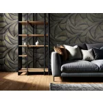 Ritus: Fekete arany gyöngyház fényes hatású modern dombormintás (mosható) vlies-vinyl tapéta