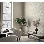 Ritus: Gyöngyház törtfehér pici bézzsel fényes hatású négyszöges modern dombormintás (mosható) vlies-vinyl tapéta