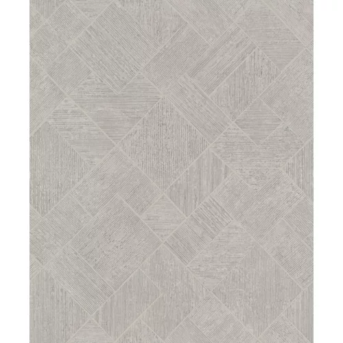 Ritus: Ezüst szürke törtfehér gyöngyházas fényes hatású négyszöges modern dombormintás (mosható) vlies-vinyl tapéta