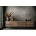 Ritus: Bronz ezüst pici bézzsel gyöngyházas fényes hatású négyszöges modern dombormintás (mosható) vlies-vinyl tapéta