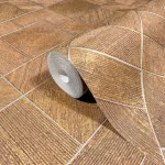 Ritus: Óarany arany pici barnával gyöngyházas fényes hatású négyszöges modern dombormintás (mosható) vlies-vinyl tapéta