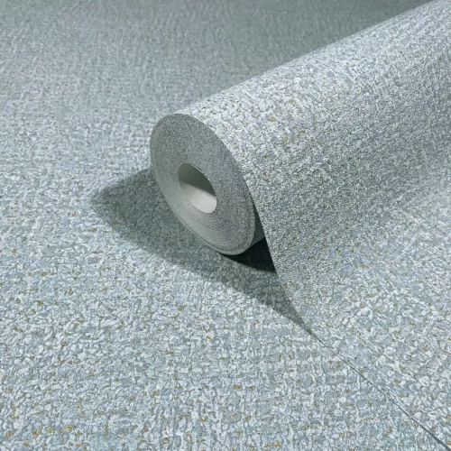 Ritus: Kékesszürke-arany apró betonmintás egyszínű matt texturált (mosható) vlies-vinyl tapéta