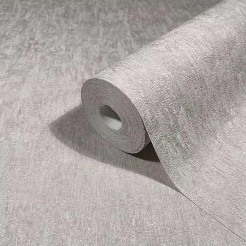 Ritus: Fényes szürkésbarna vakolatmintás egyszínű matt texturált (mosható) vlies-vinyl tapéta